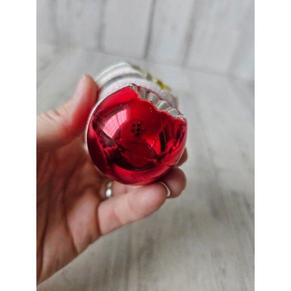 Radko shiny Brite double reflector vintage striped orange red ornament Xmas tree - Picture 7 of 8